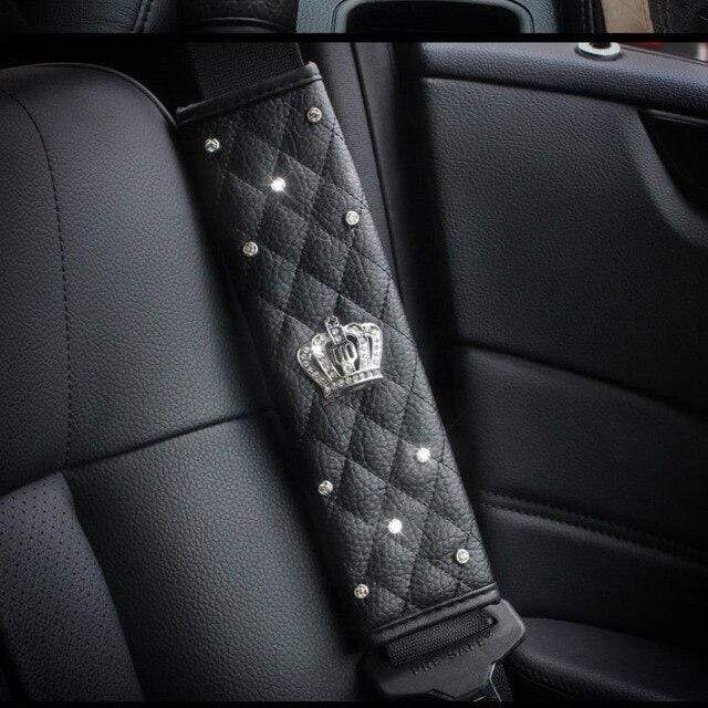 Crystal Crown Seat Belt Cover (Duo Pack) - Carreau