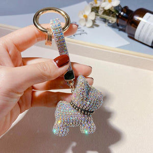 Crystal French Bulldog Keychain - Carreau