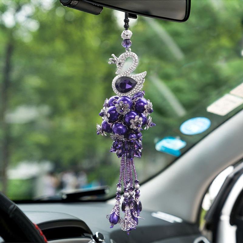 Crystal Swan Car Charm - Carreau
